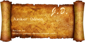 Junker Dénes névjegykártya